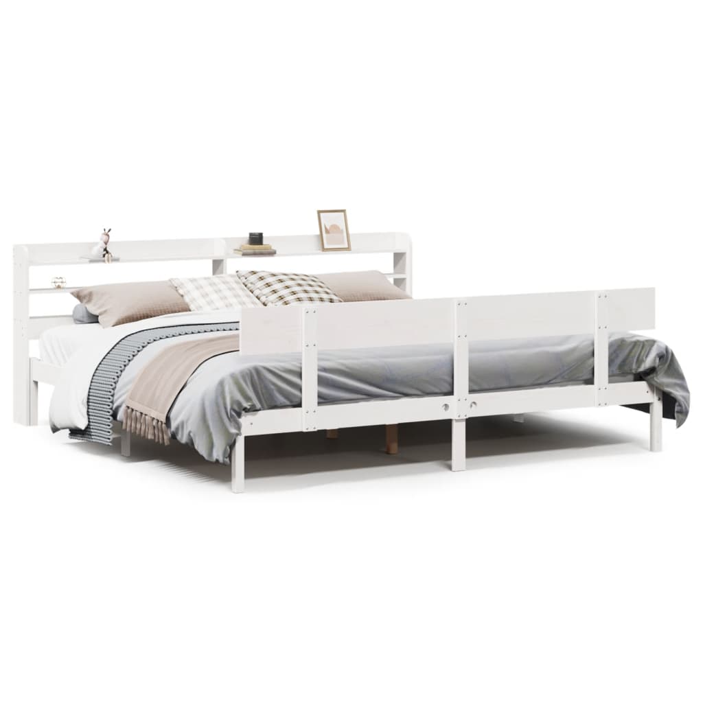 Sengeramme uten madrass hvit 180x200 cm heltre furu