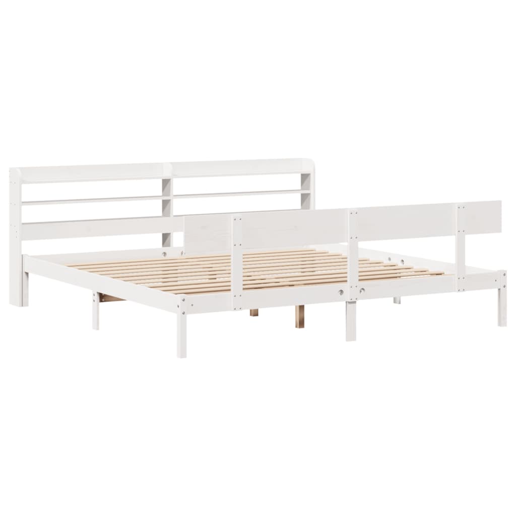 Sengeramme uten madrass hvit 180x200 cm heltre furu