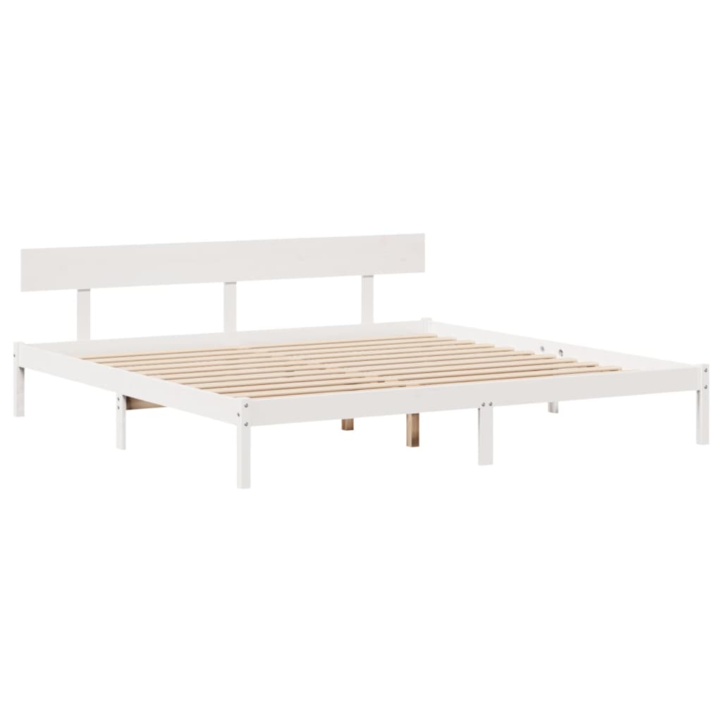 Sengeramme uten madrass hvit 180x200 cm heltre furu