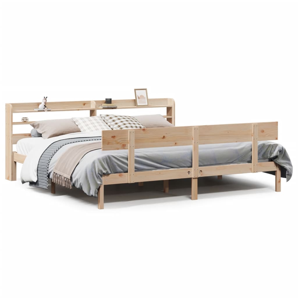 Sengeramme med madrass 200x200 cm heltre furu