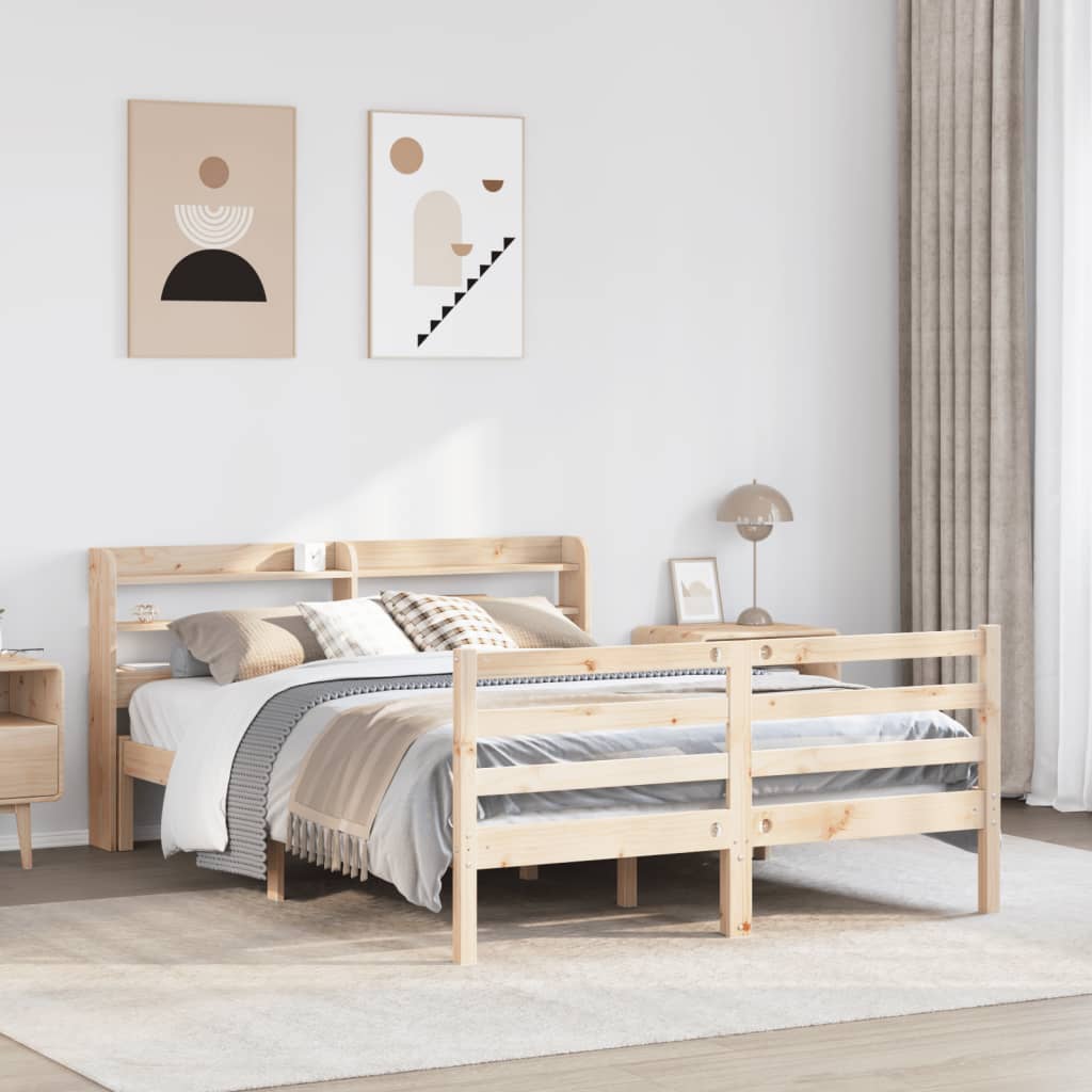 Sengeramme med hodegavl 135x190 cm heltre furu