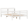 Sengeramme med hodegavl hvit 135x190 cm heltre furu