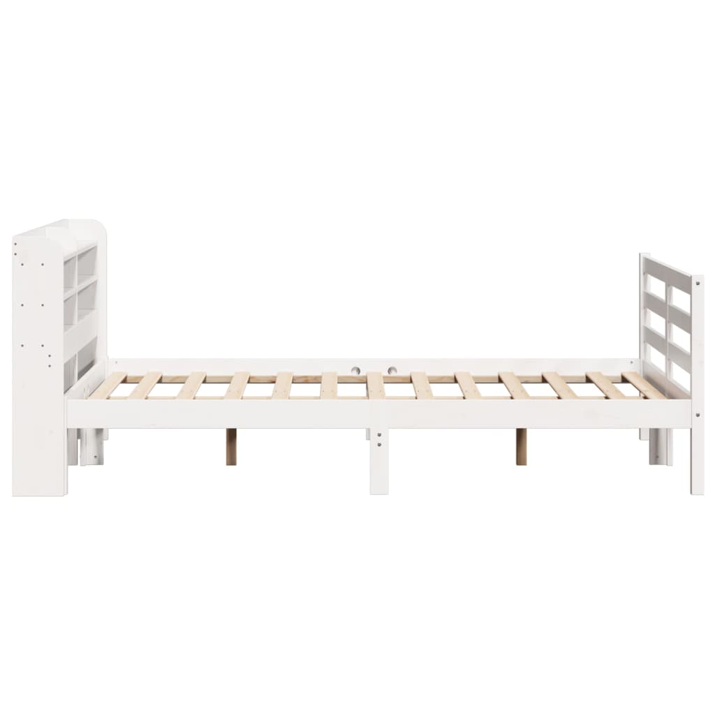 Sengeramme med hodegavl hvit 135x190 cm heltre furu
