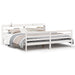 Sengeramme med hodegavl hvit 200x200 cm heltre furu