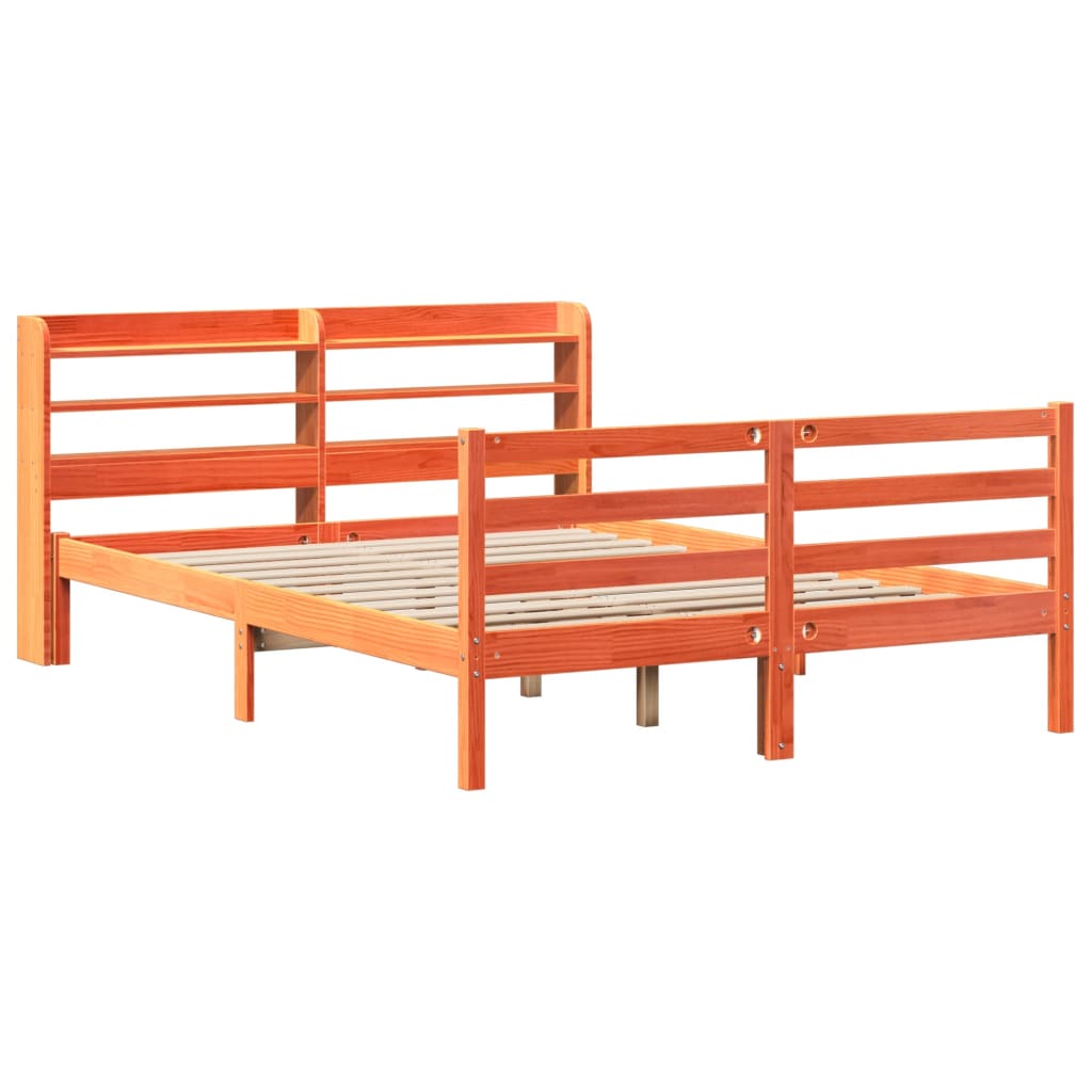 Sengeramme uten madrass brun 150x200 cm heltre furu