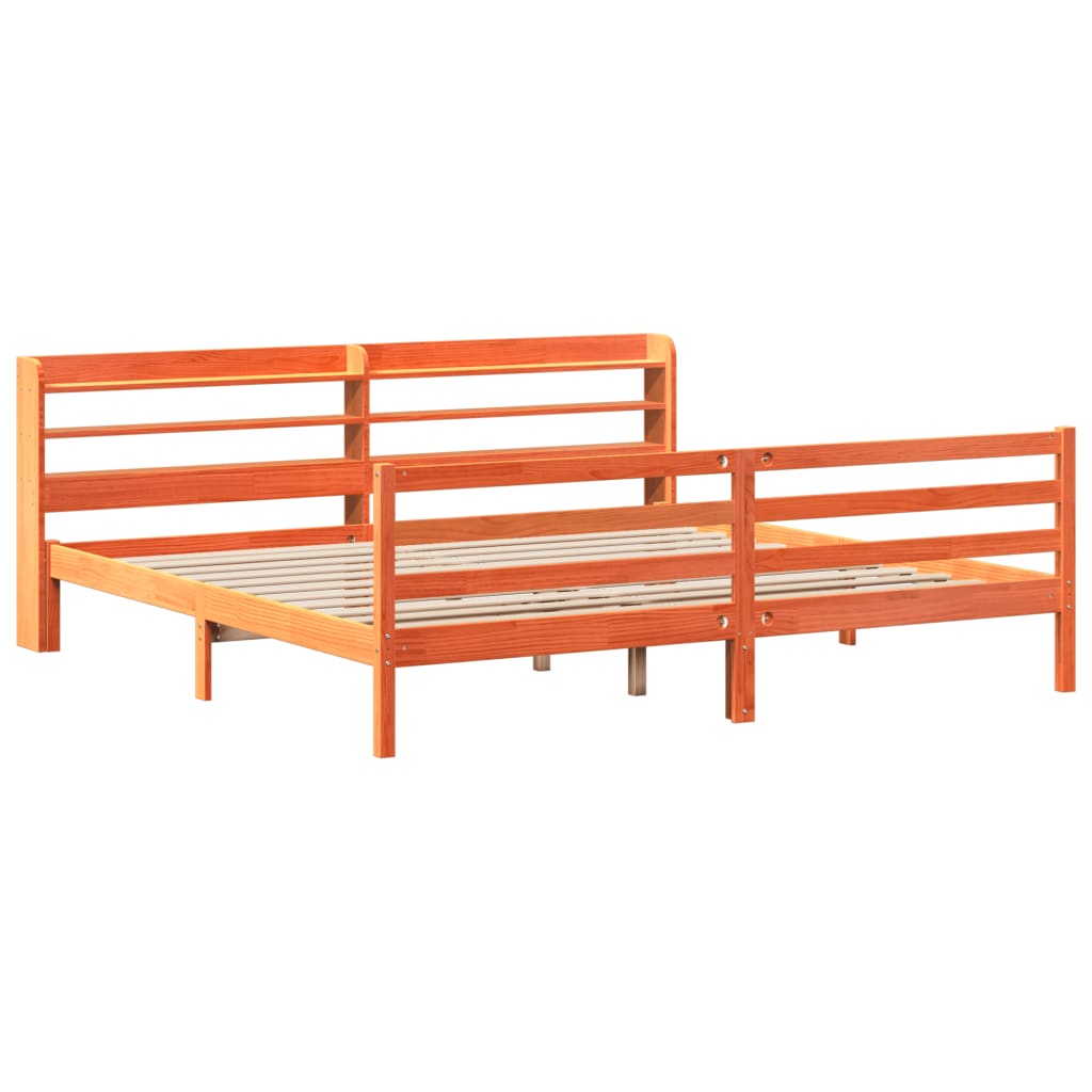 Sengeramme uten madrass voksbrun 180x200 cm heltre furu