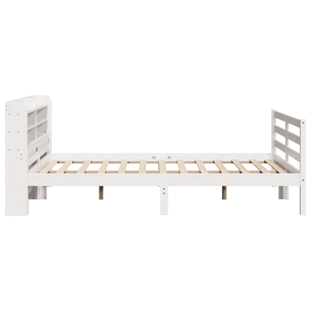 Sengeramme med hodegavl hvit 140x200 cm heltre furu