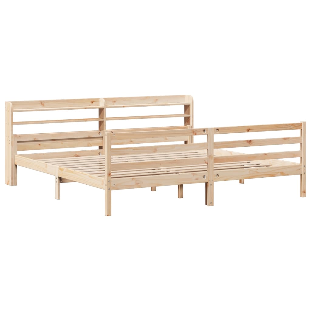 Sengeramme med hodegavl 200x200 cm heltre furu