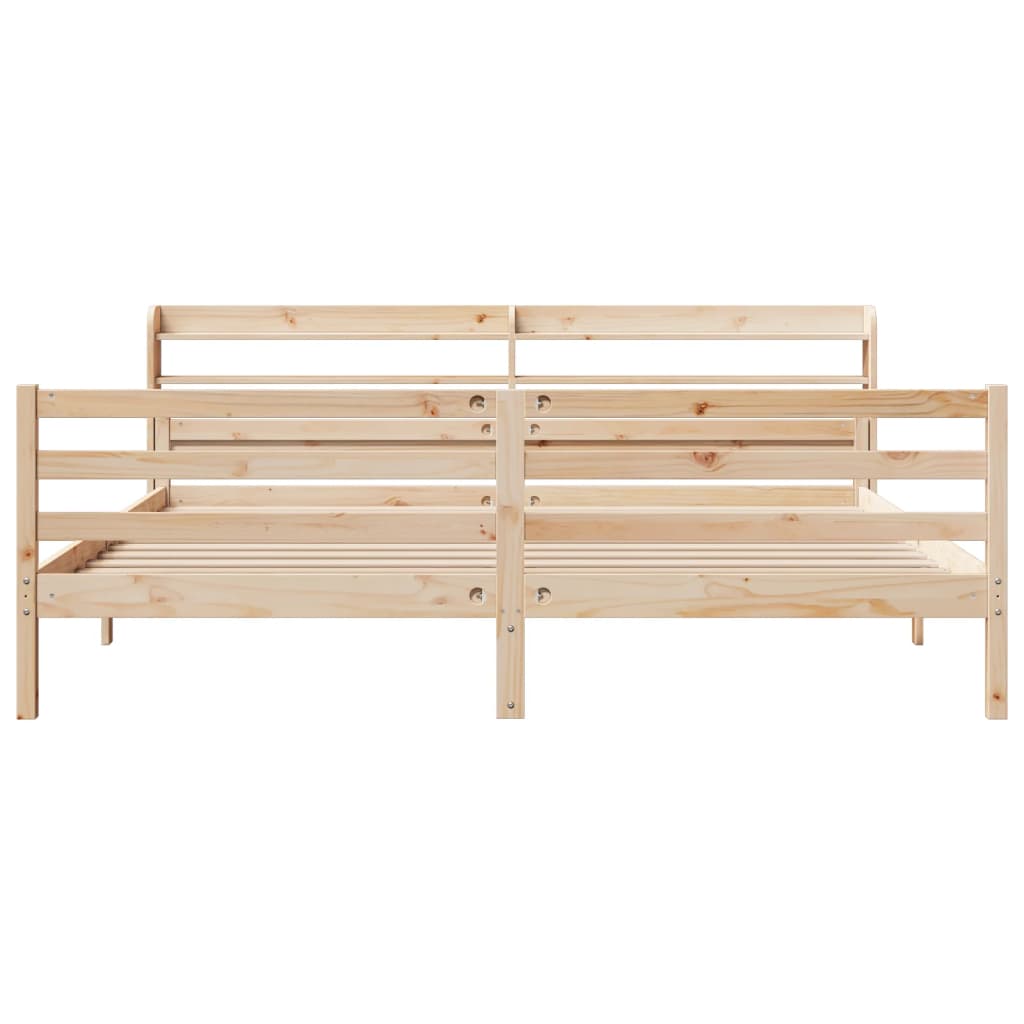 Sengeramme med hodegavl 200x200 cm heltre furu