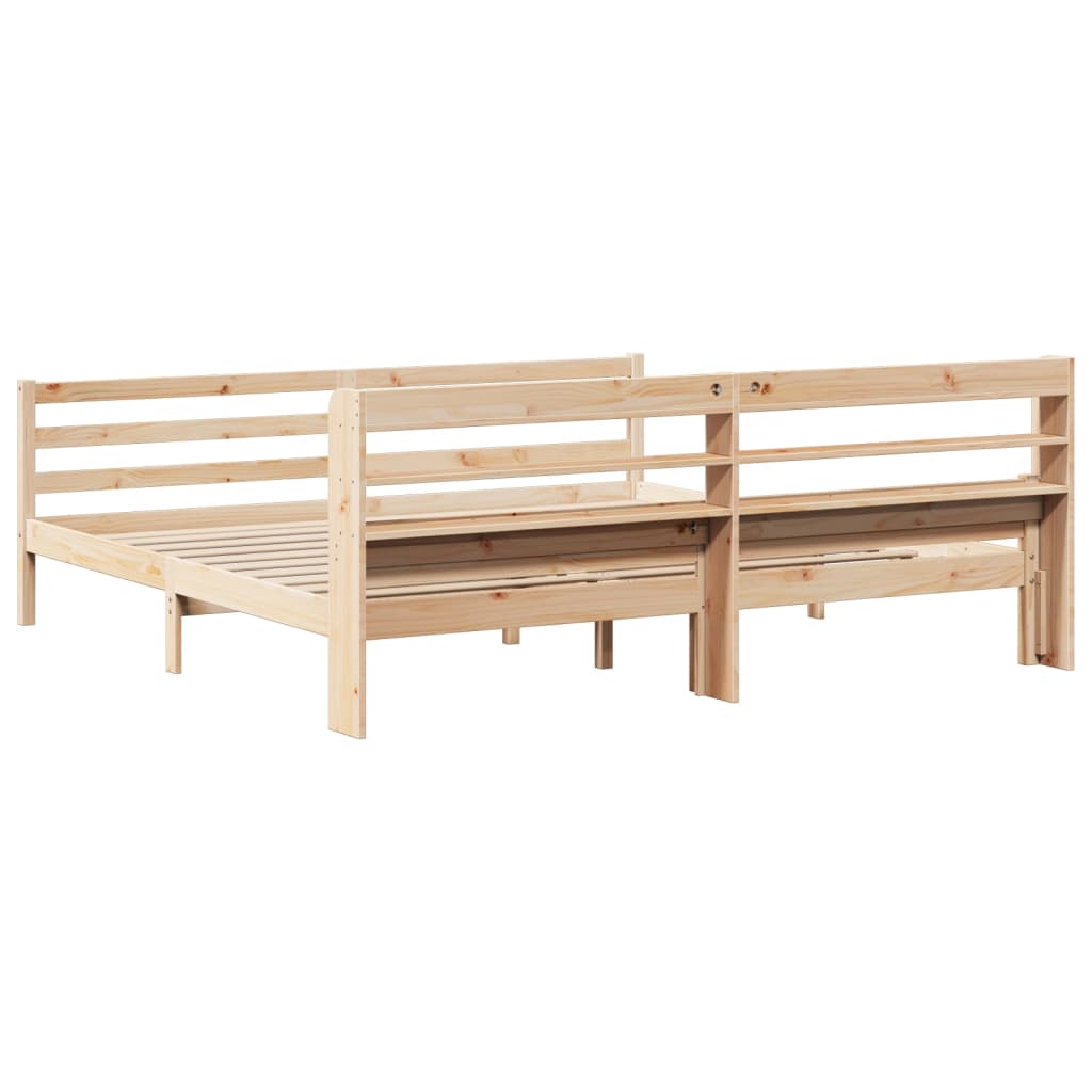 Sengeramme med hodegavl 200x200 cm heltre furu