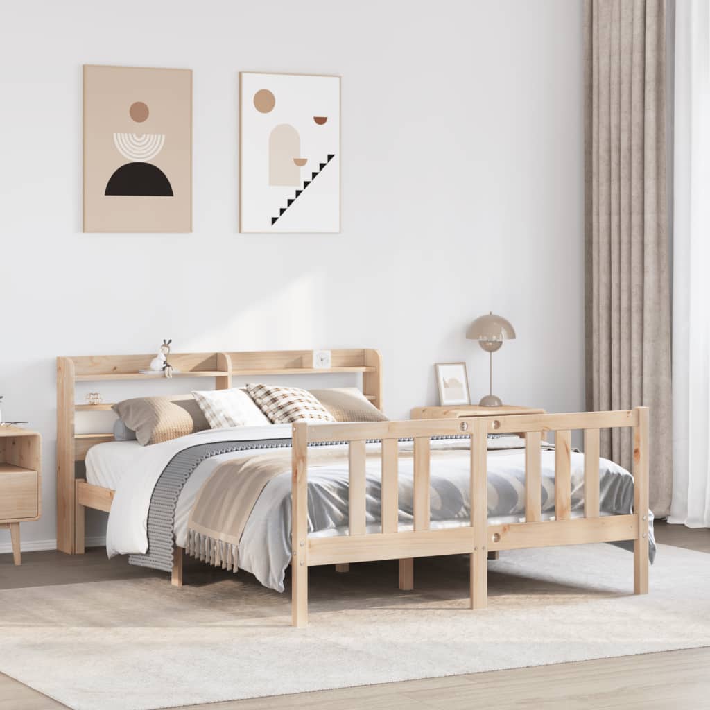 Sengeramme med hodegavl 135x190 cm heltre furu
