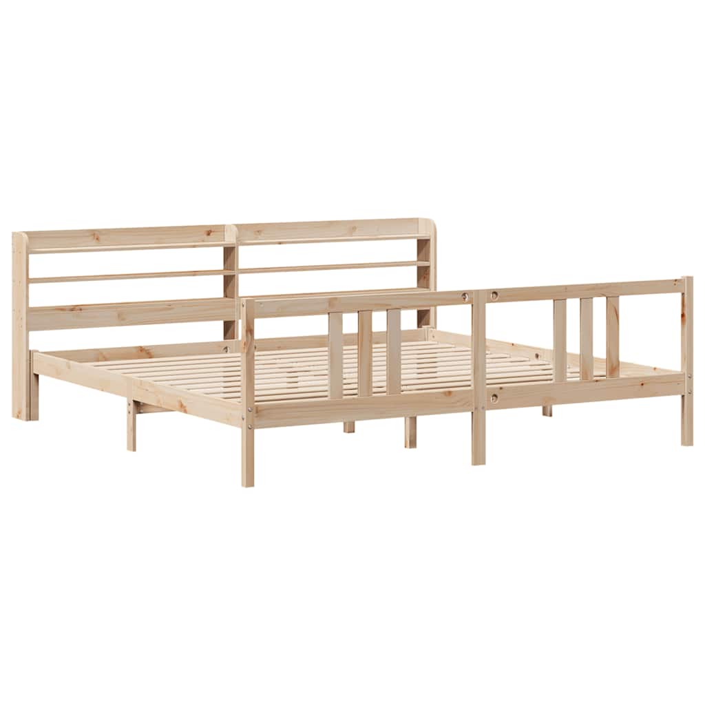 Sengeramme med hodegavl 200x200 cm heltre furu