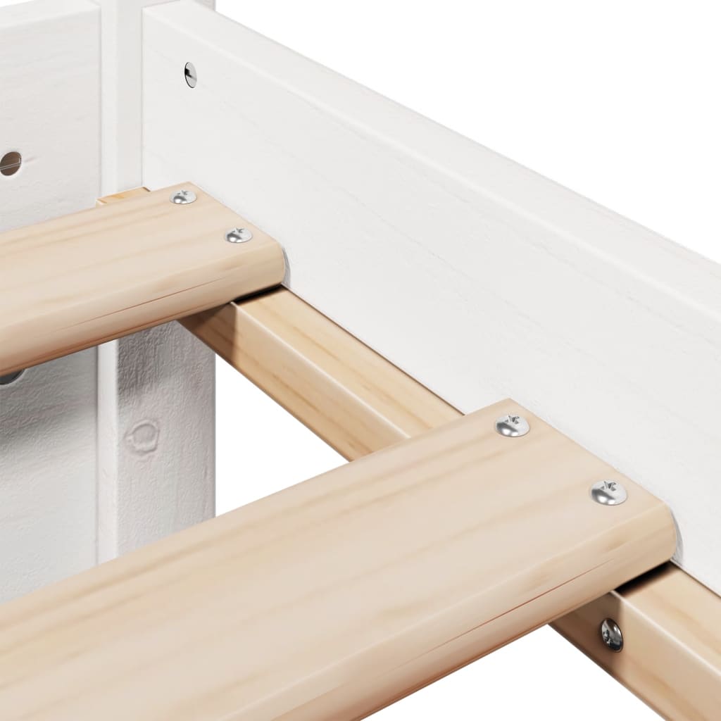 Sengeramme med hodegavl hvit 75x190 cm heltre furu