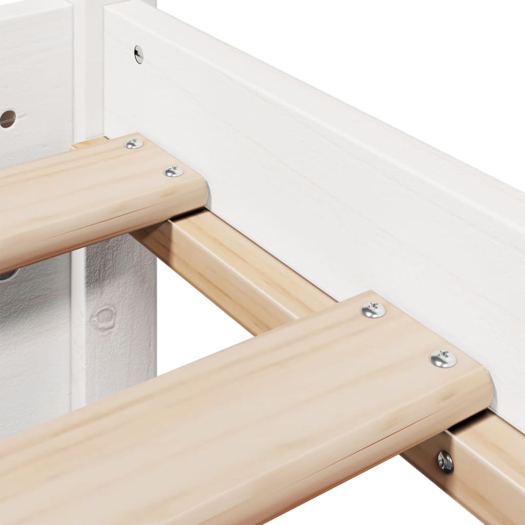 Sengeramme med hodegavl hvit 100x200 cm heltre furu