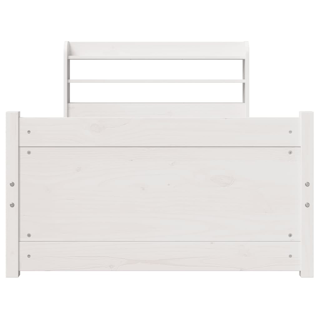 Sengeramme med hodegavl hvit 90x190 cm heltre furu