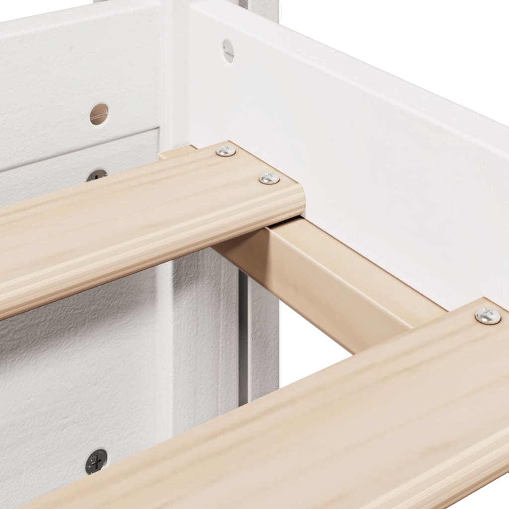 Sengeramme med hodegavl hvit 90x190 cm heltre furu