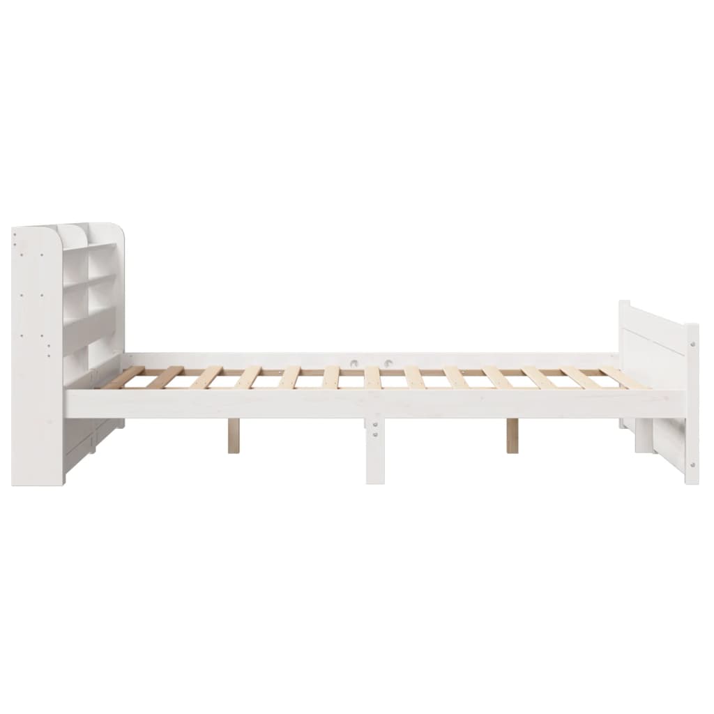 Sengeramme med hodegavl hvit 135x190 cm heltre furu