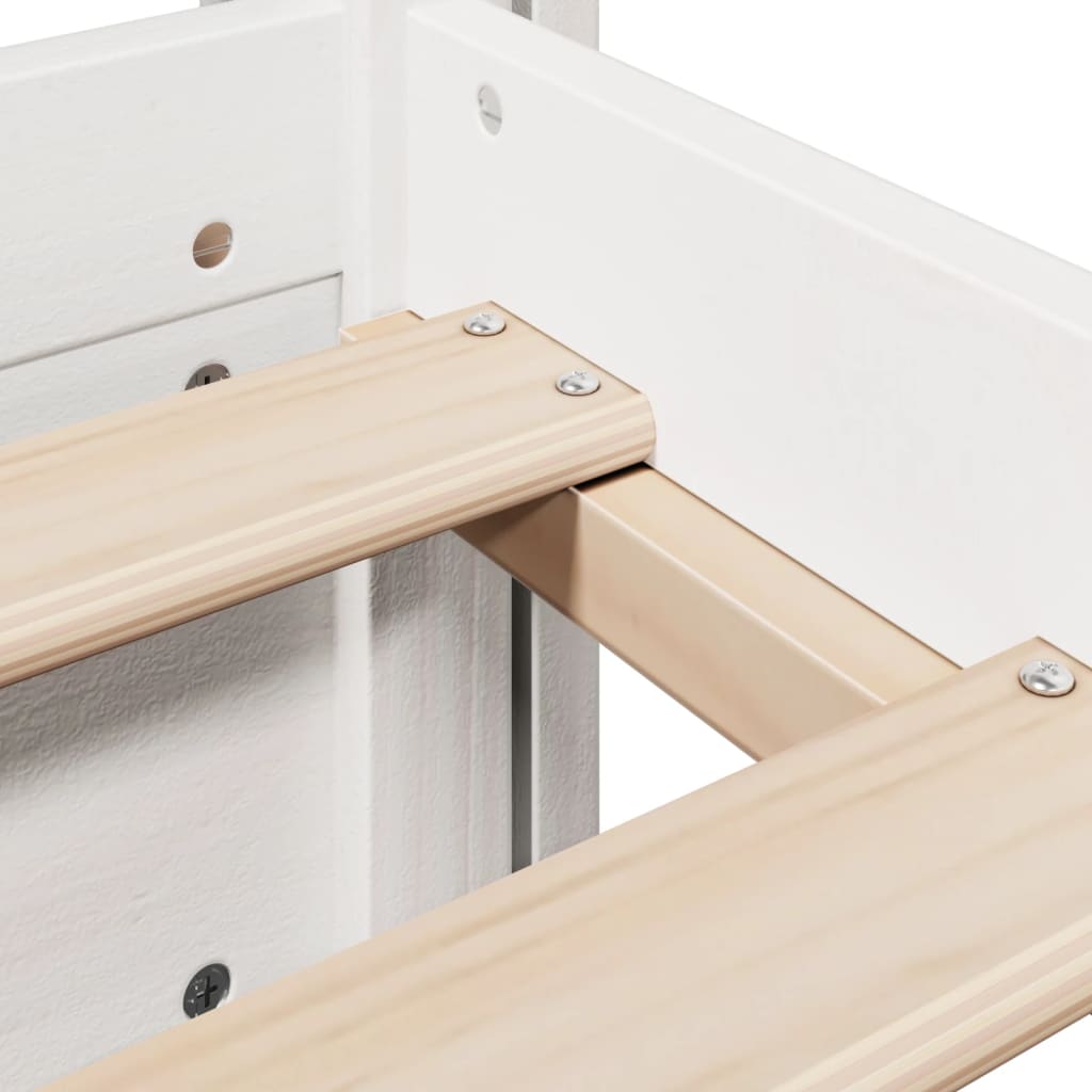 Sengeramme med hodegavl hvit 100x200 cm heltre furu