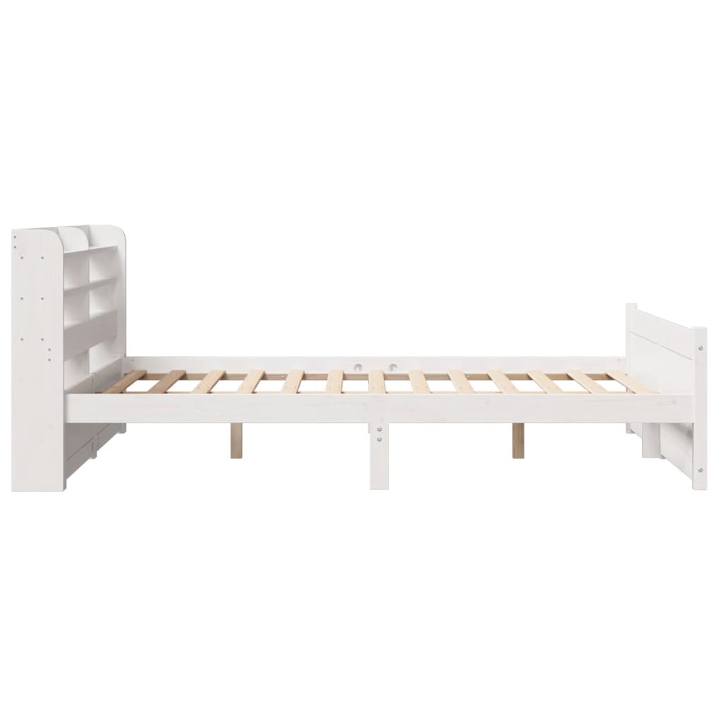 Sengeramme med hodegavl hvit 140x200 cm heltre furu