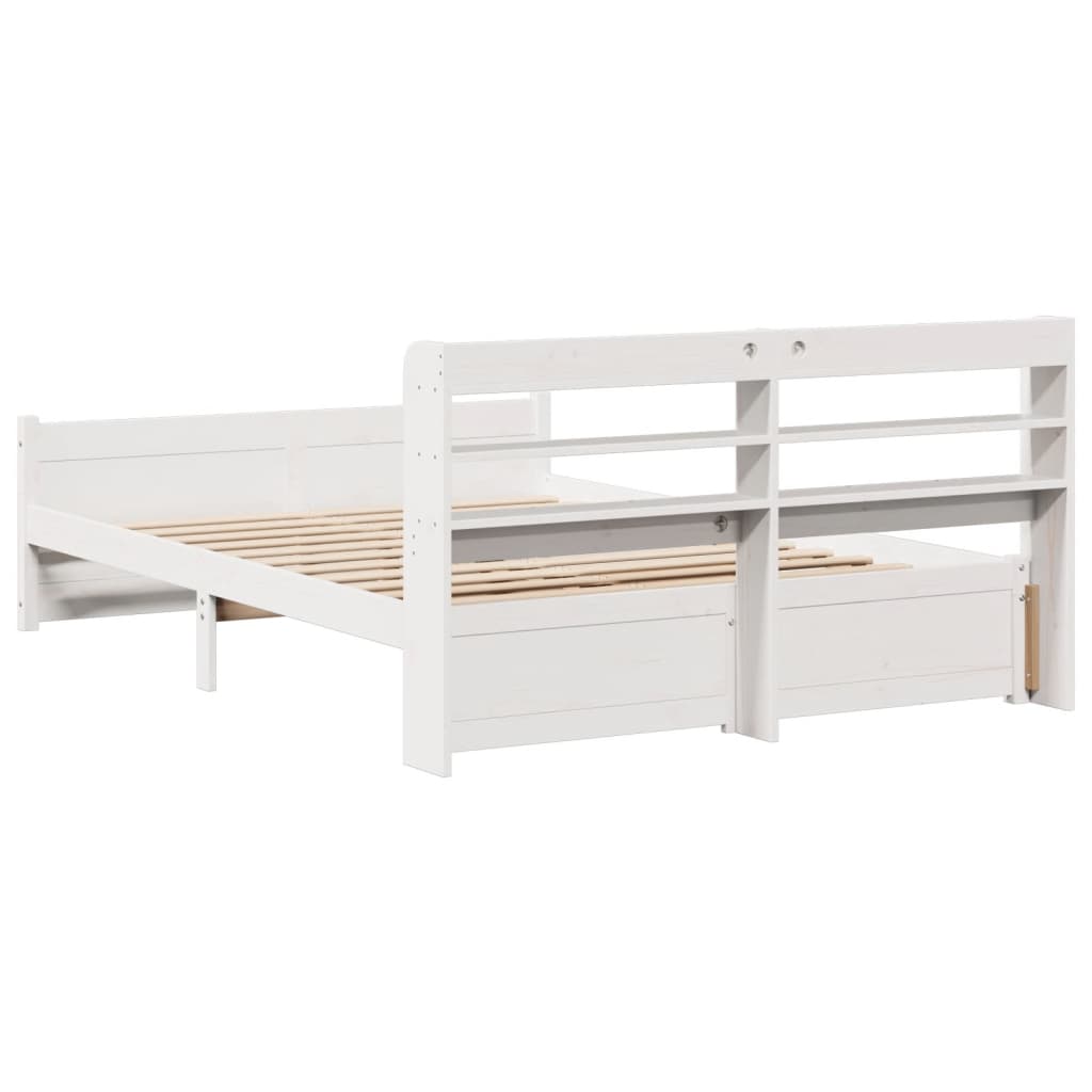 Sengeramme med hodegavl hvit 160x200 cm heltre furu