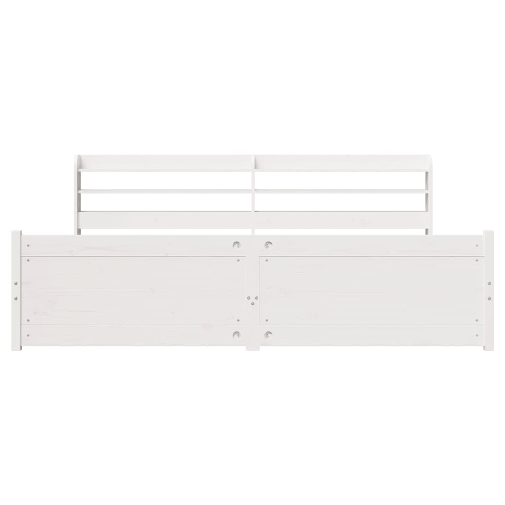 Sengeramme med hodegavl hvit 180x200 cm heltre furu