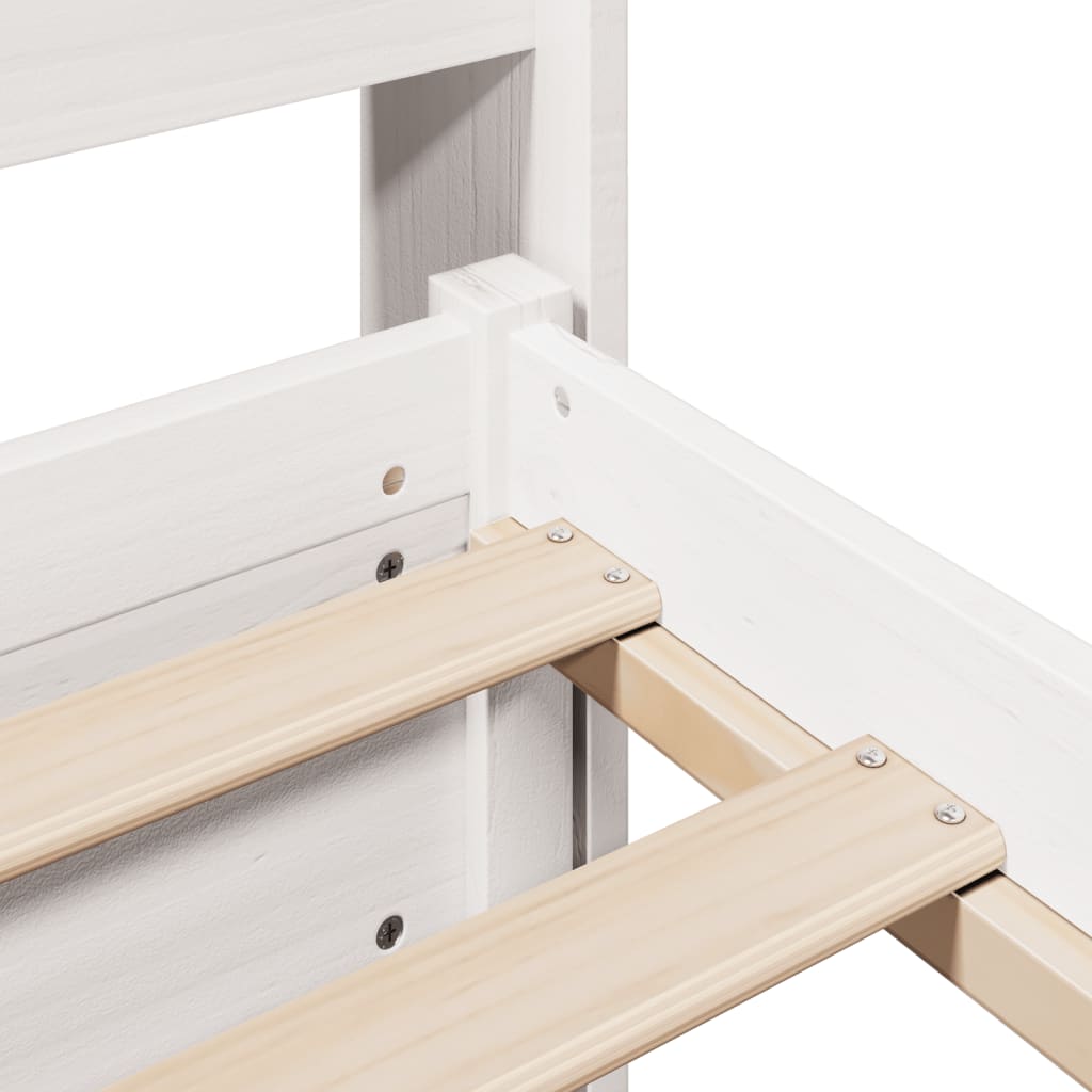 Sengeramme med hodegavl hvit 180x200 cm heltre furu