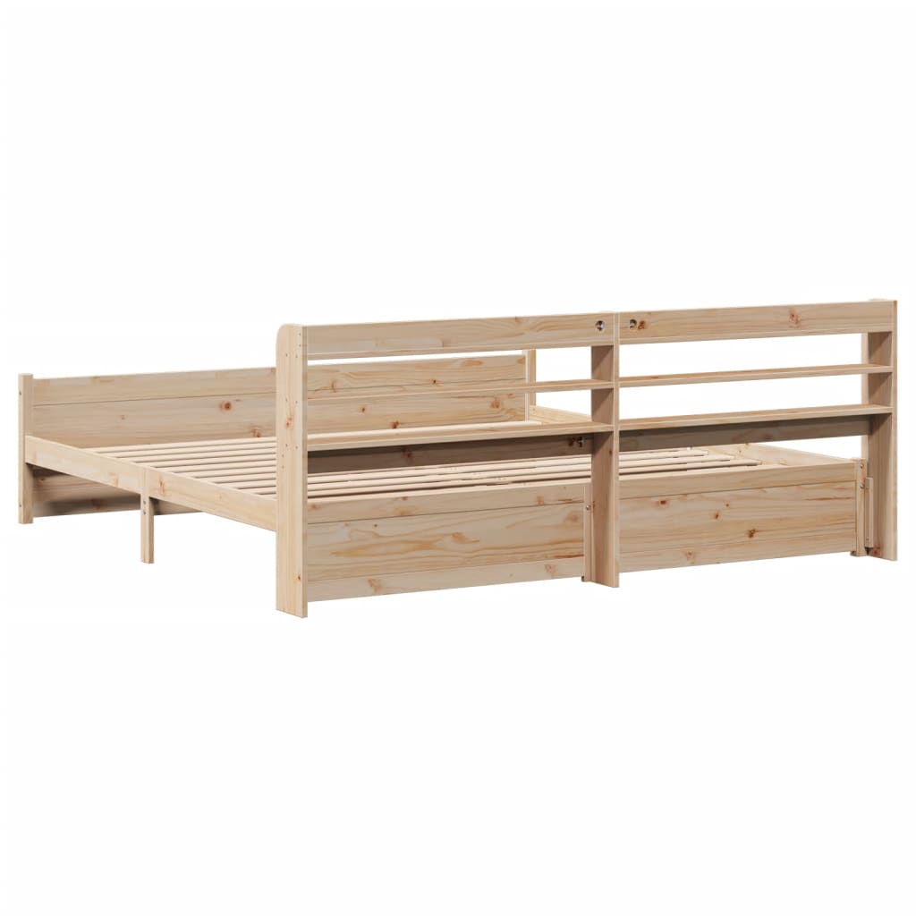Sengeramme med hodegavl 200x200 cm heltre furu