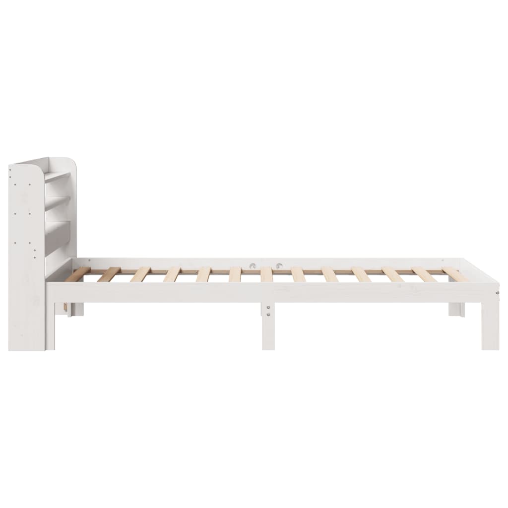 Sengeramme med hodegavl hvit 75x190 cm heltre furu