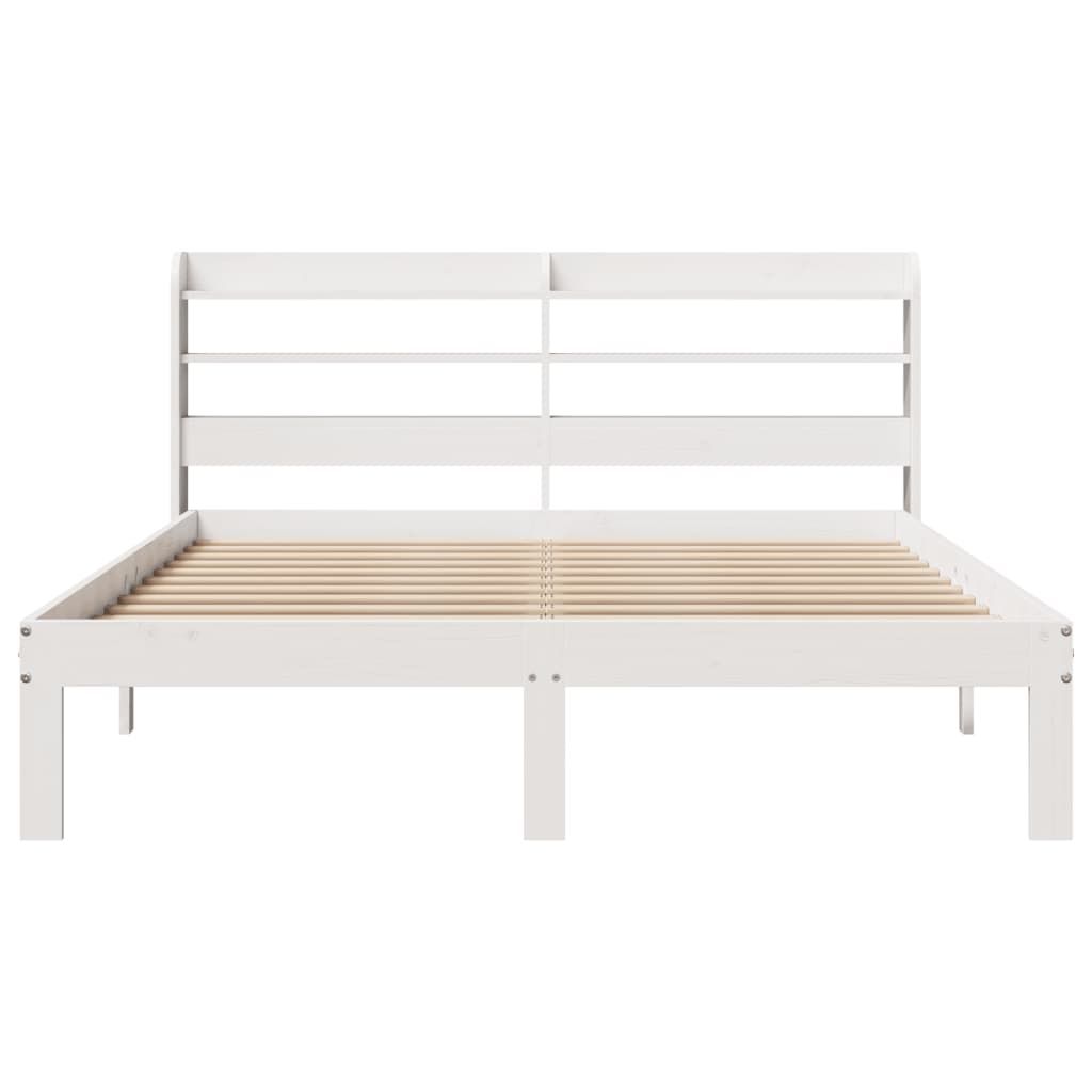 Sengeramme med hodegavl hvit 135x190 cm heltre furu