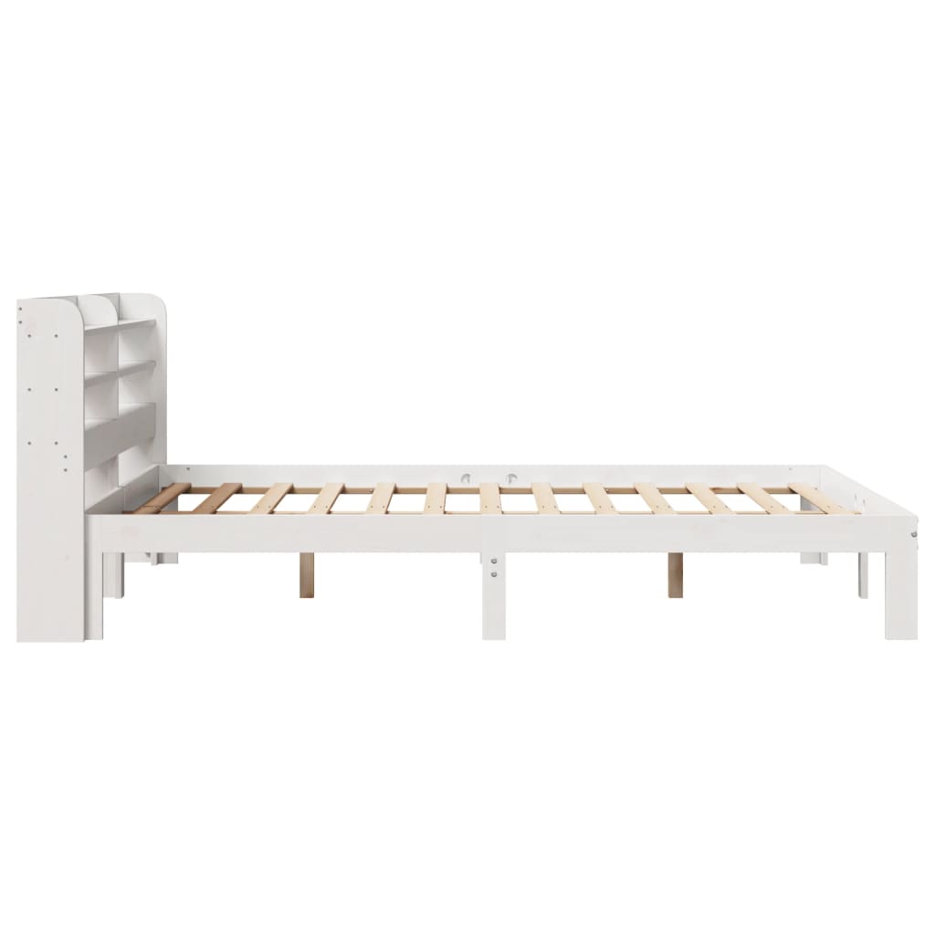 Sengeramme med hodegavl hvit 150x200 cm heltre furu