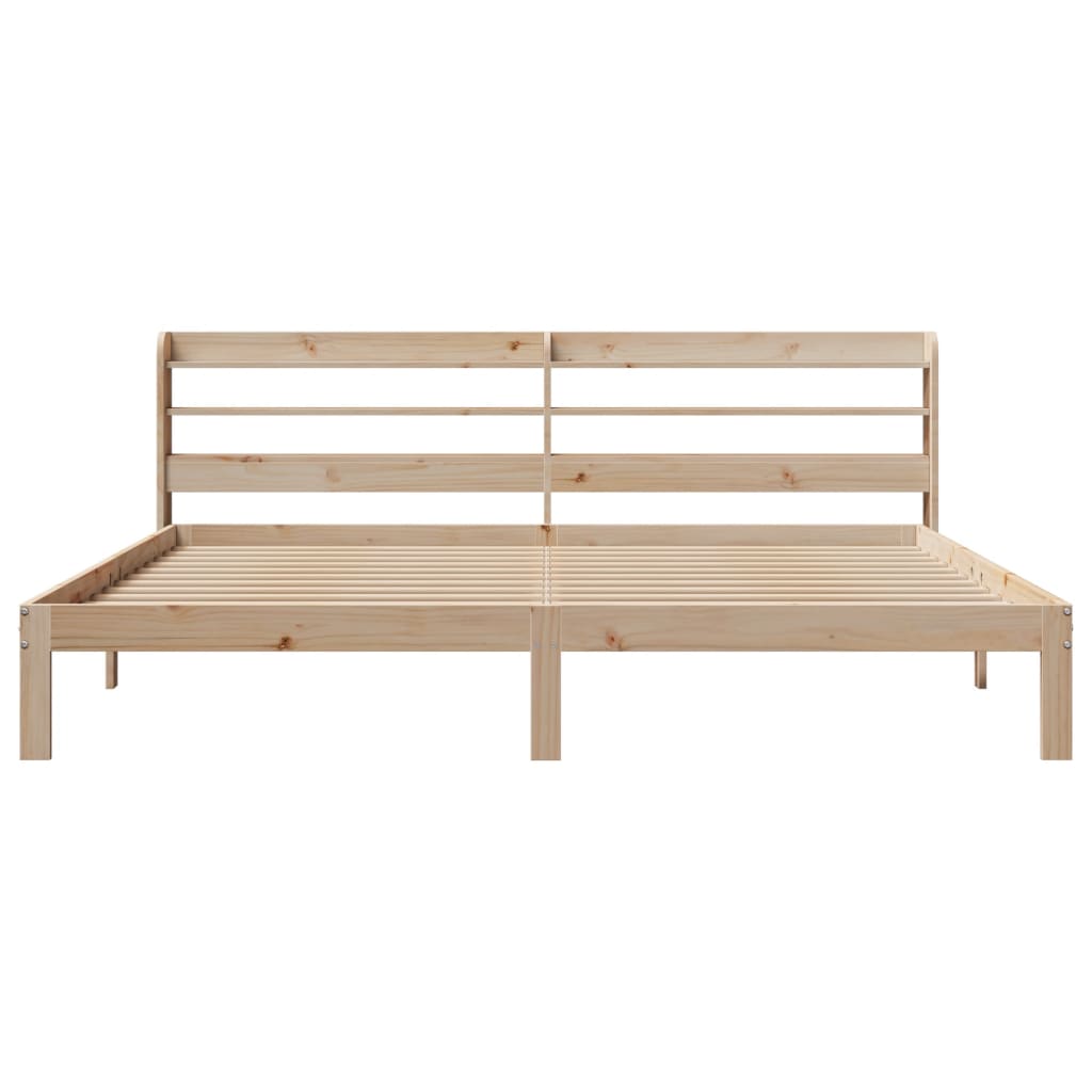 Sengeramme med hodegavl 200x200 cm heltre furu