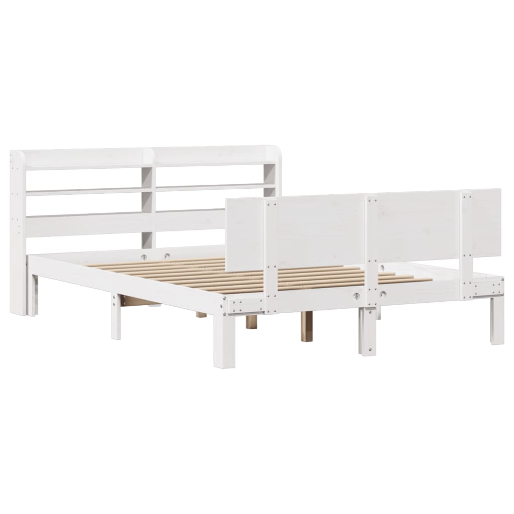 Sengeramme med hodegavl hvit 120x190 cm heltre furu