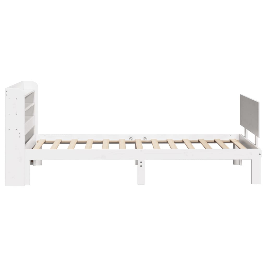 Sengeramme med hodegavl hvit 100x200 cm heltre furu