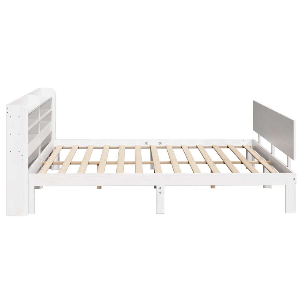 Sengeramme med hodegavl hvit 180x200 cm heltre furu