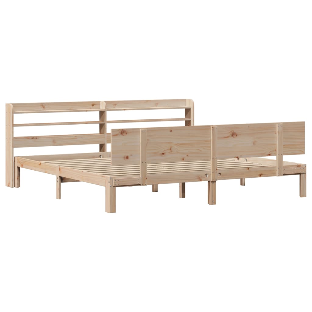 Sengeramme med hodegavl 200x200 cm heltre furu