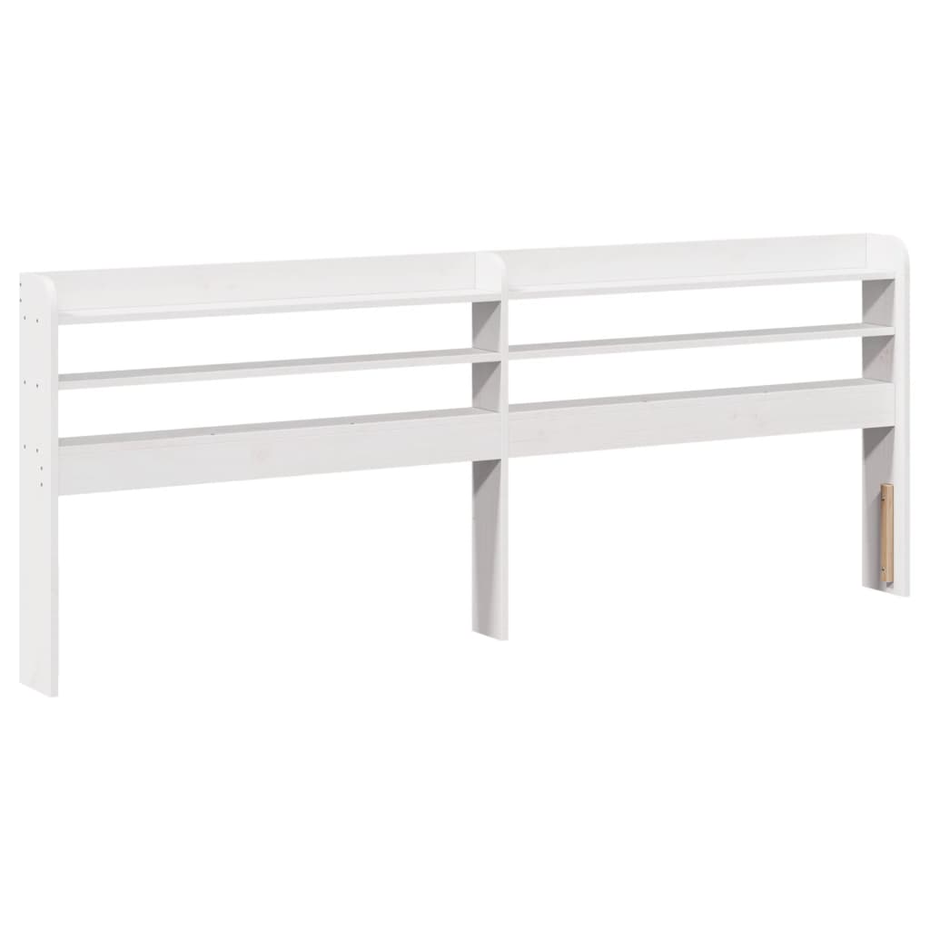 Sengeramme med hodegavl hvit 200x200 cm heltre furu