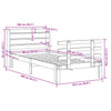 Sengeramme med hodegavl hvit 90x190 cm heltre furu