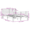 Sengeramme med hodegavl 120x190 cm heltre furu