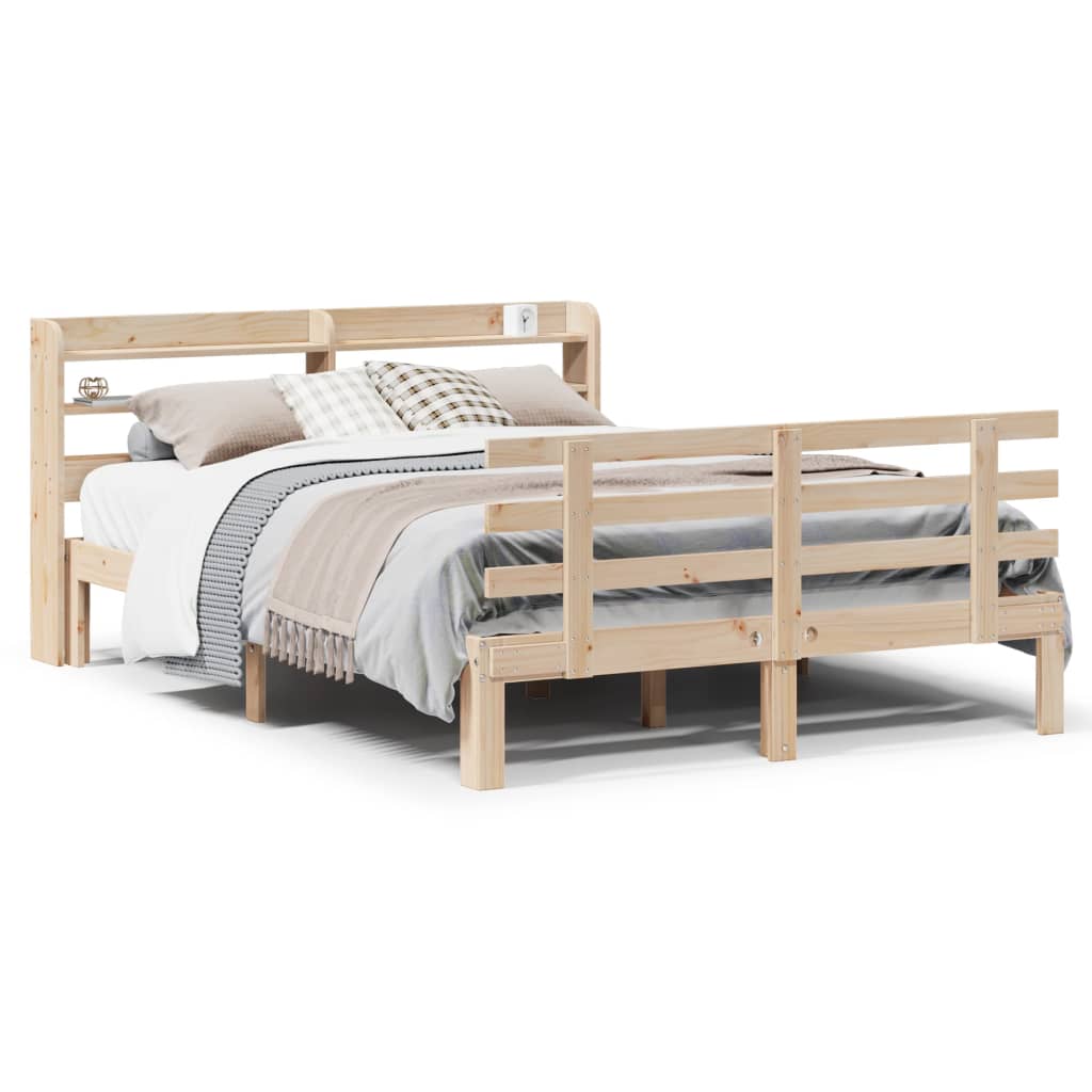 Sengeramme med hodegavl 135x190 cm heltre furu