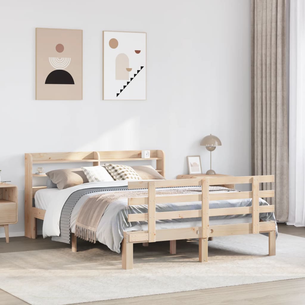 Sengeramme med hodegavl 135x190 cm heltre furu
