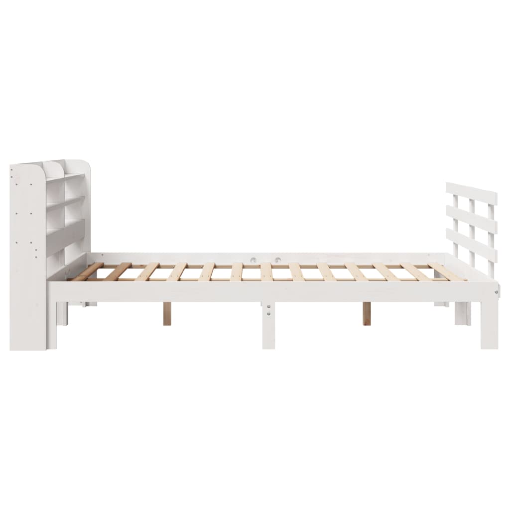 Sengeramme med hodegavl hvit 140x190 cm heltre furu