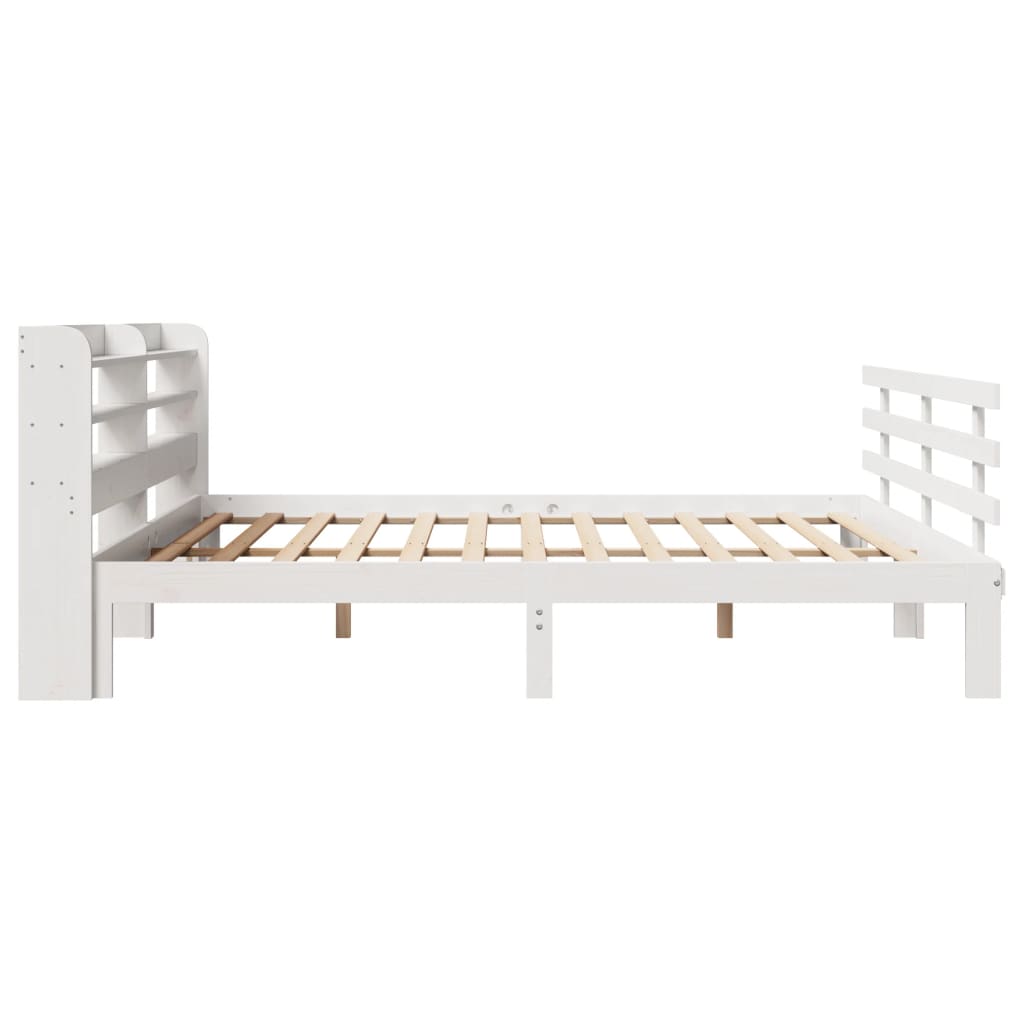 Sengeramme med hodegavl hvit 180x200 cm heltre furu