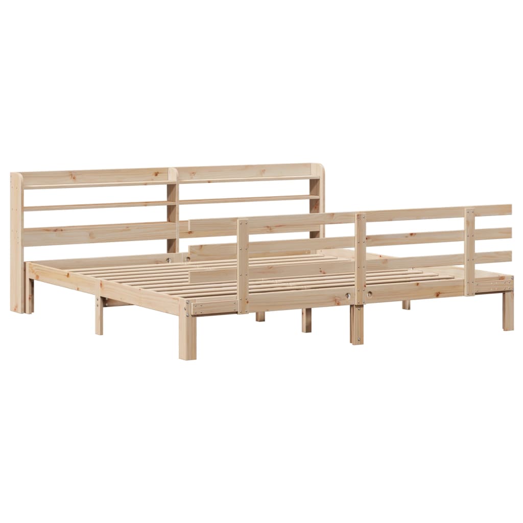 Sengeramme med hodegavl 200x200 cm heltre furu