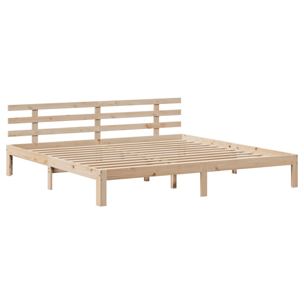 Sengeramme med hodegavl 200x200 cm heltre furu