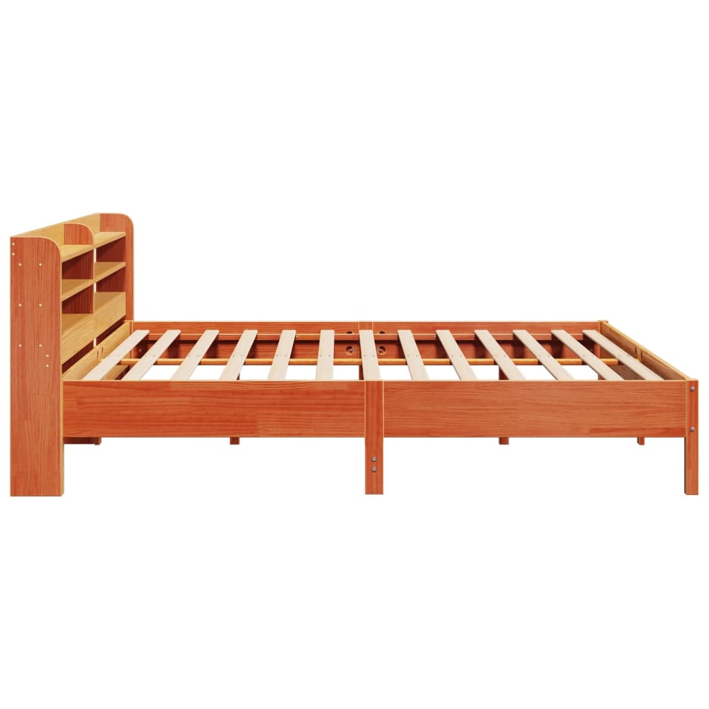 Sengeramme uten madrass voksbrun 200x200 cm heltre furu