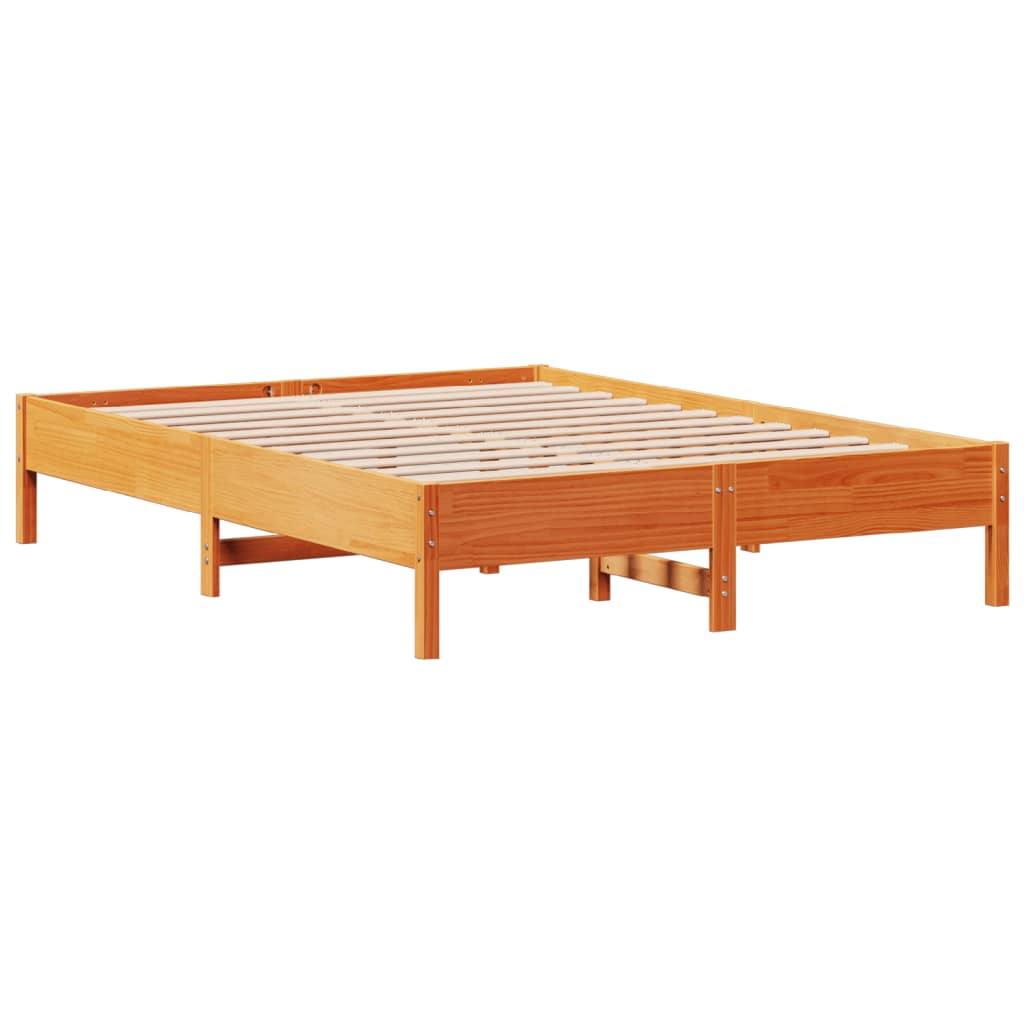 Sengeramme uten madrass voksbrun 160x200 cm heltre furu