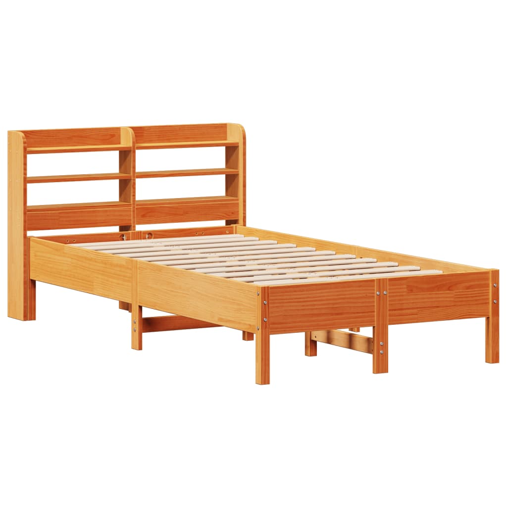 Sengeramme uten madrass voksbrun 120x200 cm heltre furu