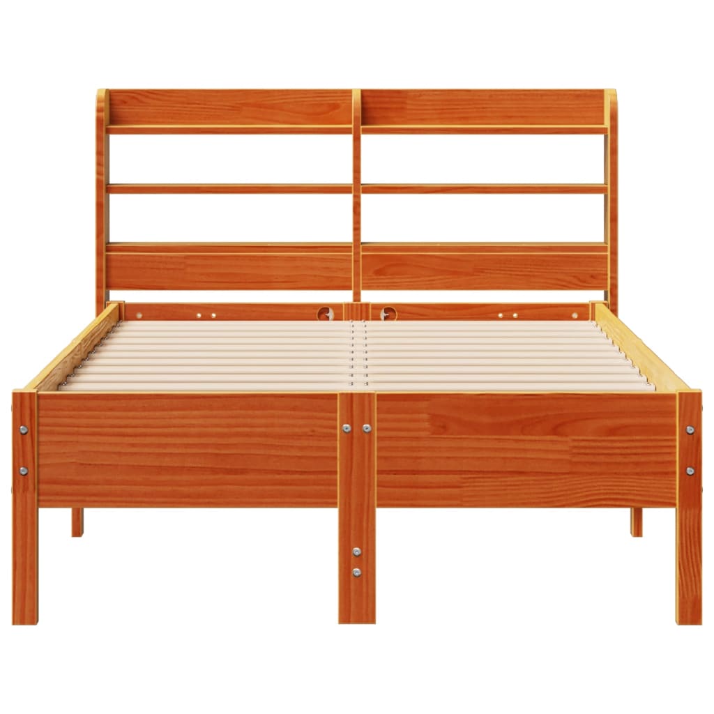 Sengeramme uten madrass voksbrun 100x200 cm heltre furu