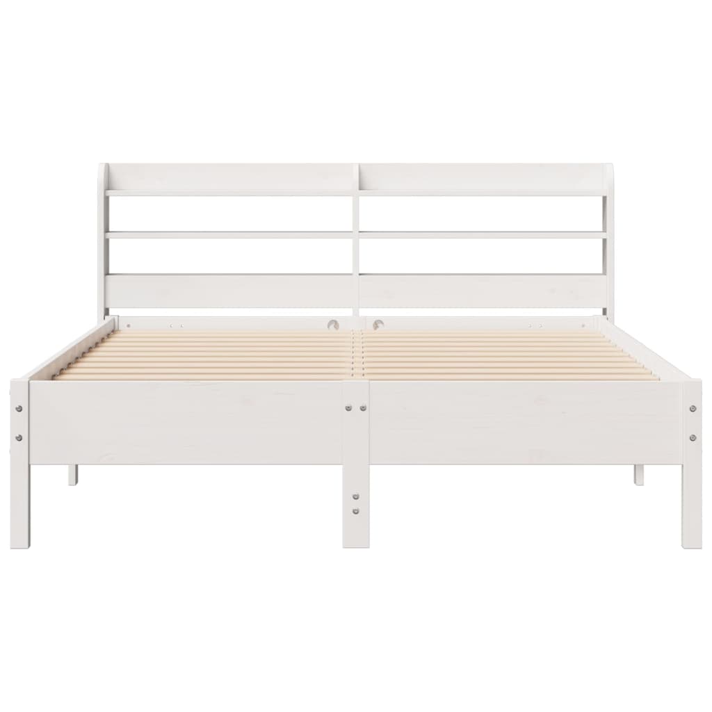 Sengeramme uten madrass hvit 140x190 cm heltre furu