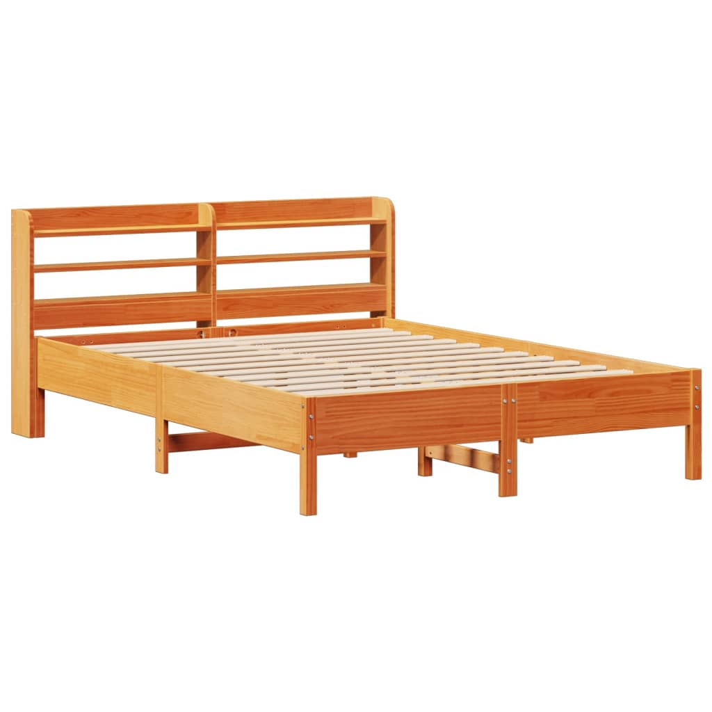 Sengeramme uten madrass voksbrun 140x190 cm heltre furu